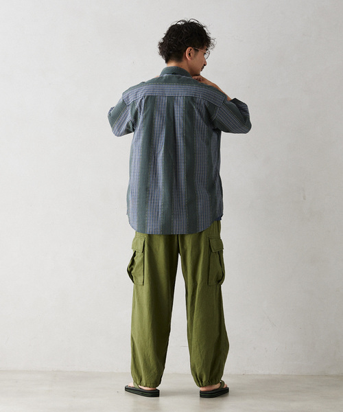 GERRY（ジェリー）の「GERRY／ジェリー 別注 切替チェック半袖シャツ（シャツ/ブラウス・メンズ・ブルー系その他/カーキ/マスタード・LARGE/MEDIUM）」の9枚目の写真