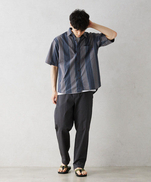 GERRY（ジェリー）の「GERRY／ジェリー 別注 切替チェック半袖シャツ（シャツ/ブラウス・メンズ・ブルー系その他/カーキ/マスタード・LARGE/MEDIUM）」の18枚目の写真