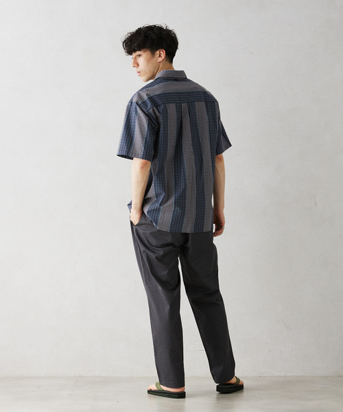 GERRY（ジェリー）の「GERRY／ジェリー 別注 切替チェック半袖シャツ（シャツ/ブラウス・メンズ・ブルー系その他/カーキ/マスタード・LARGE/MEDIUM）」の20枚目の写真