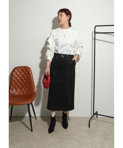 palm RICHE（ポームリシュ）の「デザインスリーブTOPS（Tシャツ/カットソー・レディース・オフホワイト/ブラック・M）」の16枚目の写真