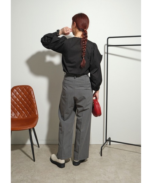 palm RICHE（ポームリシュ）の「デザインスリーブTOPS（Tシャツ/カットソー・レディース・オフホワイト/ブラック・M）」の8枚目の写真