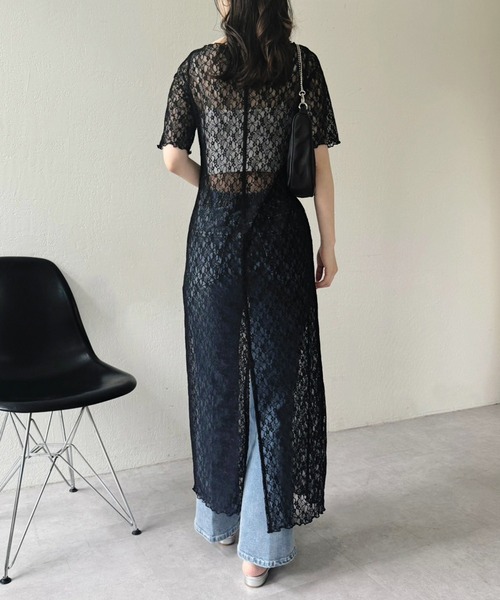 one after another NICE CLAUP(ワンアフターアナザーナイスクラップ)の「【OTONA NICE】レースロングワンピース(ワンピース・レディース・アイボリー/ブラック・FREE)」の10枚目の写真