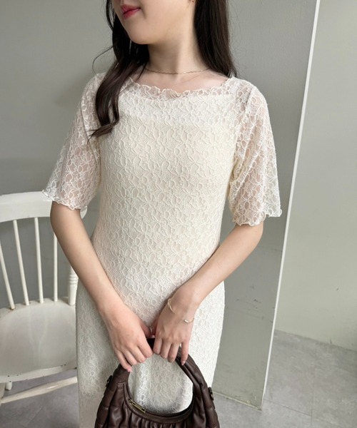 one after another NICE CLAUP(ワンアフターアナザーナイスクラップ)の「【OTONA NICE】レースロングワンピース(ワンピース・レディース・アイボリー/ブラック・FREE)」の6枚目の写真