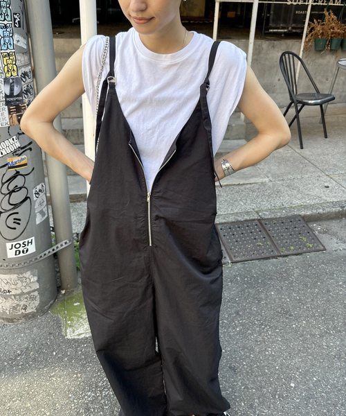 AP STUDIO JOHNBULL ジョンブル ジップアップサロペット 黒 Johnbull（ジョンブル）の「【JOHNBULL/ジョンブル】ジップ