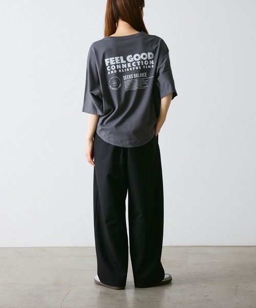 FEEL GOOD CONNECTION AND BLISSFUL TIME(フィールグッドコネクションアンドブリスフルタイム)の「【F&B】オーガニックコットンハーフスリーブT(Tシャツ/カットソー・レディース・オフホワイト/チャコールグレー・FREE)」の20枚目の写真