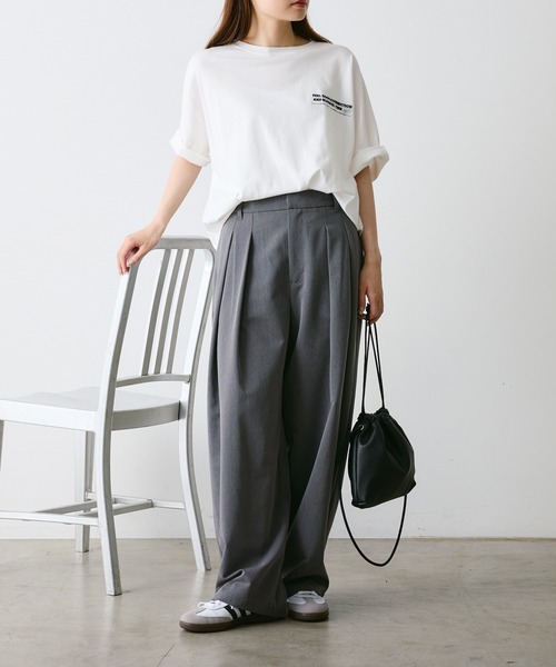 FEEL GOOD CONNECTION AND BLISSFUL TIME(フィールグッドコネクションアンドブリスフルタイム)の「【F&B】オーガニックコットンハーフスリーブT(Tシャツ/カットソー・レディース・オフホワイト/チャコールグレー・FREE)」の7枚目の写真