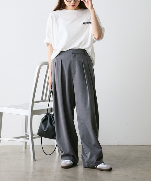 FEEL GOOD CONNECTION AND BLISSFUL TIME(フィールグッドコネクションアンドブリスフルタイム)の「【F&B】オーガニックコットンハーフスリーブT(Tシャツ/カットソー・レディース・オフホワイト/チャコールグレー・FREE)」の8枚目の写真