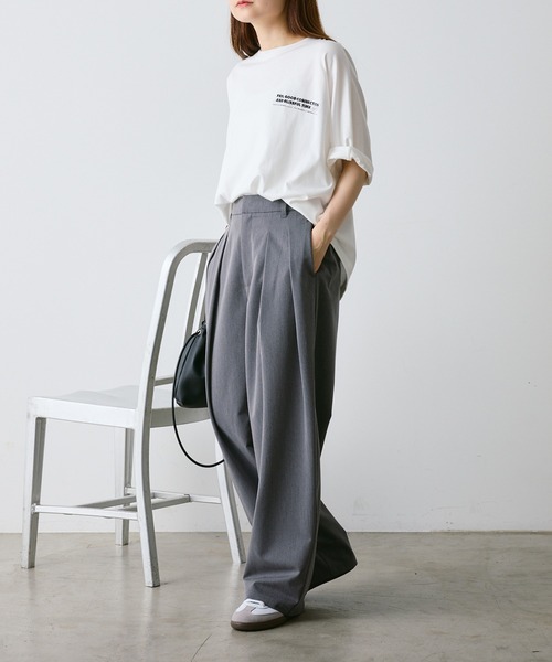 FEEL GOOD CONNECTION AND BLISSFUL TIME(フィールグッドコネクションアンドブリスフルタイム)の「【F&B】オーガニックコットンハーフスリーブT(Tシャツ/カットソー・レディース・オフホワイト/チャコールグレー・FREE)」の9枚目の写真