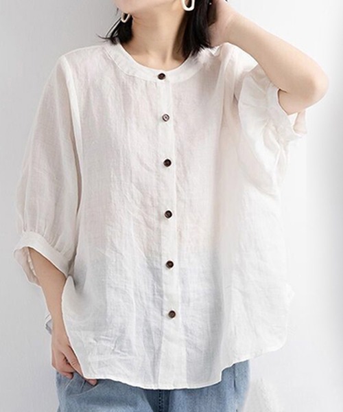 STYLEBLOCK（スタイルブロック）の「パフスリーブブラウス（シャツ/ブラウス・レディース・イエロー/レッド/ホワイト/ブルー/ブラック/パープル・2XL/M）」の2枚目の写真