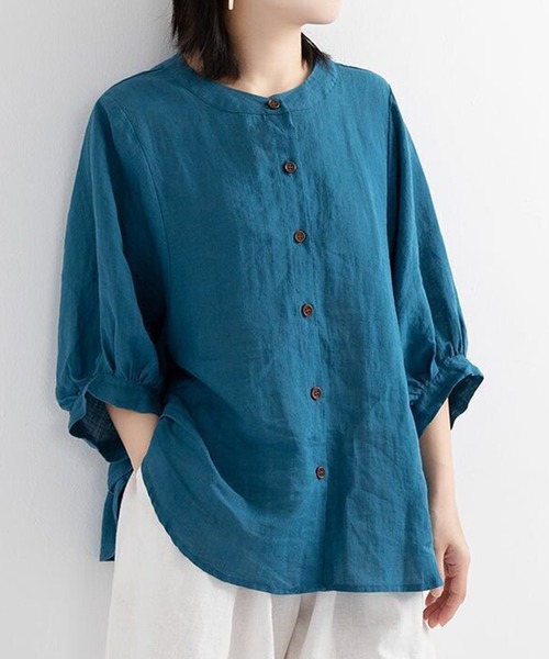 STYLEBLOCK（スタイルブロック）の「パフスリーブブラウス（シャツ/ブラウス・レディース・イエロー/レッド/ホワイト/ブルー/ブラック/パープル・2XL/M）」の4枚目の写真