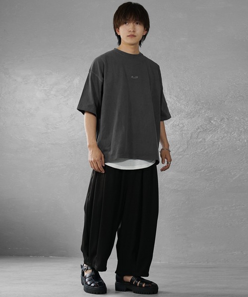 MinoriTY(マイノリティ)の「【MinoriTY】ヴィンテージロゴ刺繍Tシャツ 半袖TEE メンズ カットソー ビッグシルエット オーバーサイズ ルーズフィット 夏服(Tシャツ/カットソー・メンズ・ブラック/ブルー・S/L/M)」の7枚目の写真