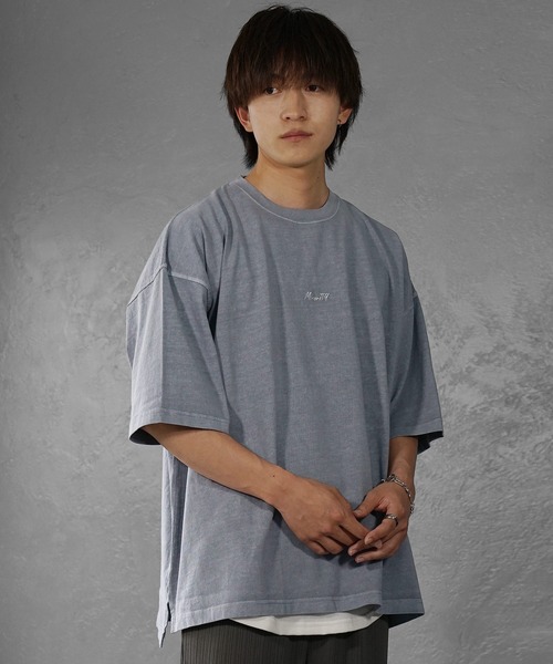 MinoriTY(マイノリティ)の「【MinoriTY】ヴィンテージロゴ刺繍Tシャツ 半袖TEE メンズ カットソー ビッグシルエット オーバーサイズ ルーズフィット 夏服(Tシャツ/カットソー・メンズ・ブラック/ブルー・S/L/M)」の6枚目の写真