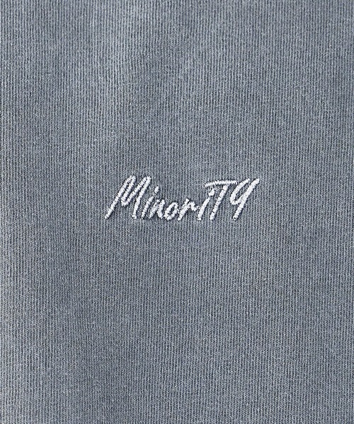 MinoriTY(マイノリティ)の「【MinoriTY】ヴィンテージロゴ刺繍Tシャツ 半袖TEE メンズ カットソー ビッグシルエット オーバーサイズ ルーズフィット 夏服(Tシャツ/カットソー・メンズ・ブラック/ブルー・S/L/M)」の10枚目の写真