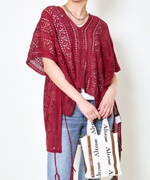 《透かし編み×モモンガシルエット》レディース ニットプルオーバー 体型カバー 春夏秋