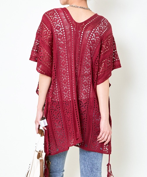 GORGE(ゴージ)の「《透かし編み×モモンガシルエット》レディース ニットプルオーバー 体型カバー 春夏秋(その他トップス・レディース・ブラック/ベージュ/アイボリー/グリーン/ボルドー・F)」の9枚目の写真