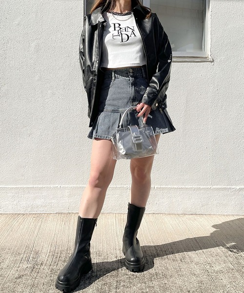 GORGE（ゴージ）の「《着回し力◎》レディース フェイクレザー ZIP ブルゾン 羽織り アウター 春秋冬（ブルゾン・レディース・ブラック・F）」の9枚目の写真