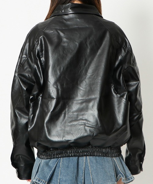 GORGE（ゴージ）の「《着回し力◎》レディース フェイクレザー ZIP ブルゾン 羽織り アウター 春秋冬（ブルゾン・レディース・ブラック・F）」の5枚目の写真