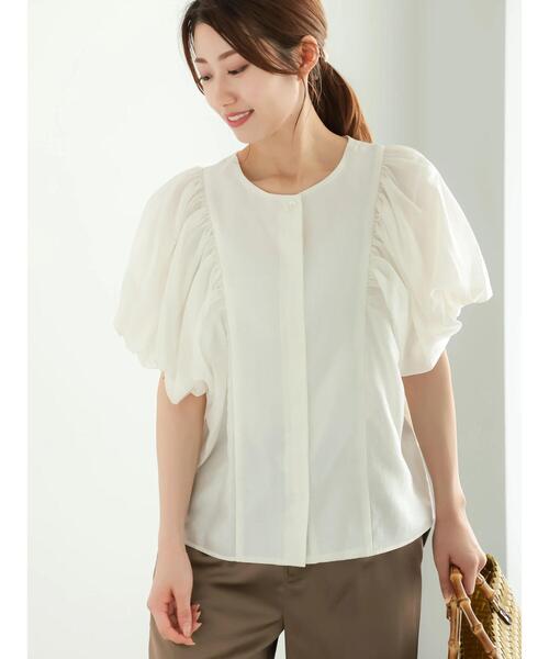 Te chichi（テチチ）の「ギャザーバルーンブラウス（シャツ/ブラウス・レディース・オフホワイト/カーキ/ブラック・F）」の8枚目の写真