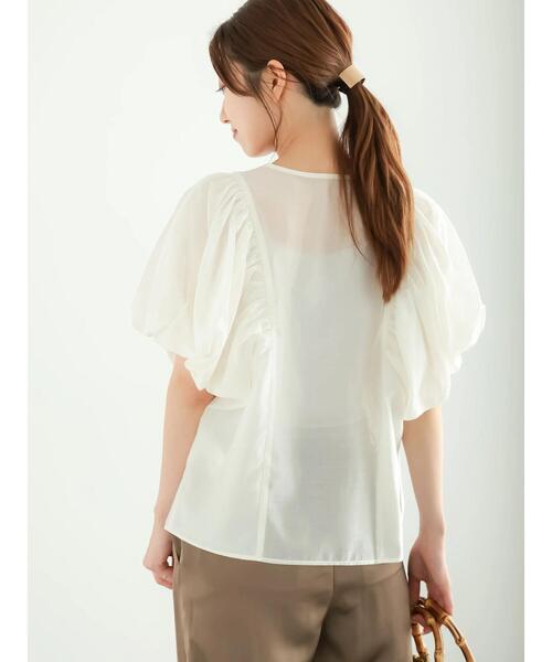 Te chichi（テチチ）の「ギャザーバルーンブラウス（シャツ/ブラウス・レディース・オフホワイト/カーキ/ブラック・F）」の6枚目の写真