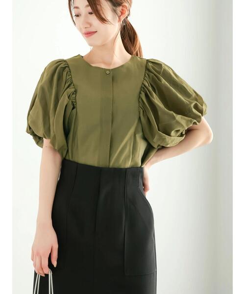 Te chichi（テチチ）の「ギャザーバルーンブラウス（シャツ/ブラウス・レディース・オフホワイト/カーキ/ブラック・F）」の17枚目の写真