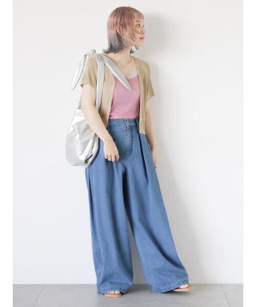 ehka sopo（エヘカソポ）の「◎ラメ刺繍カーディガン（カーディガン/ボレロ・レディース・ブラック/ピンク/グリーン/キナリ・F）」の5枚目の写真