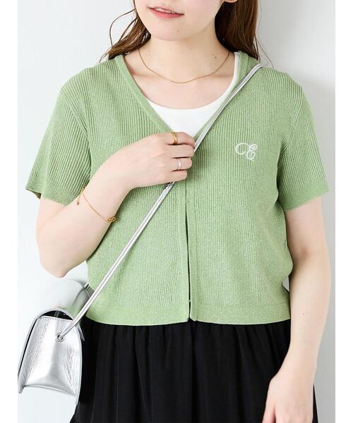 ehka sopo（エヘカソポ）の「◎ラメ刺繍カーディガン（カーディガン/ボレロ・レディース・ブラック/ピンク/グリーン/キナリ・F）」の8枚目の写真