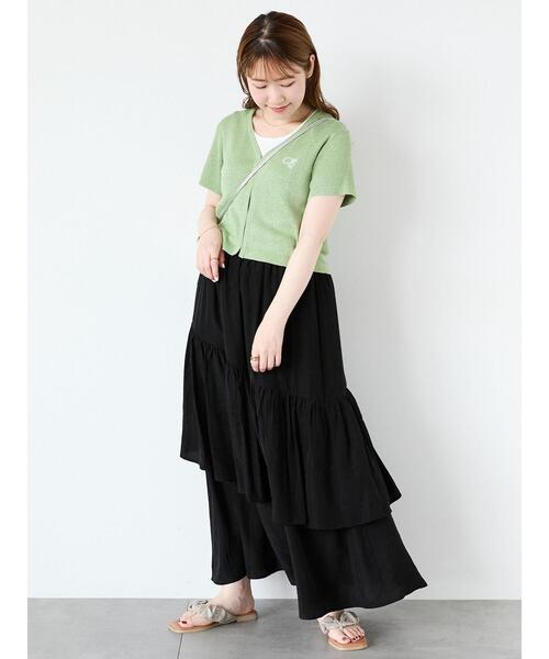 ehka sopo（エヘカソポ）の「◎ラメ刺繍カーディガン（カーディガン/ボレロ・レディース・ブラック/ピンク/グリーン/キナリ・F）」の13枚目の写真