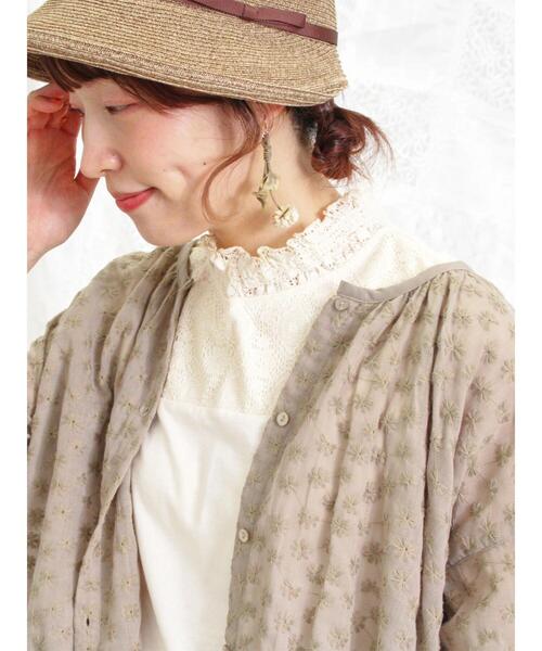 Samansa Mos2(サマンサ モスモス)の「シアー刺繍ブラウス(シャツ/ブラウス・レディース・オフホワイト/ブラック/モカ・F)」の18枚目の写真