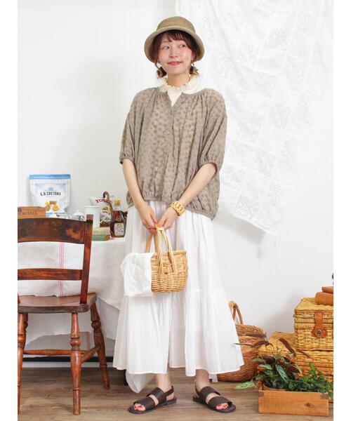 Samansa Mos2(サマンサ モスモス)の「シアー刺繍ブラウス(シャツ/ブラウス・レディース・オフホワイト/ブラック/モカ・F)」の17枚目の写真