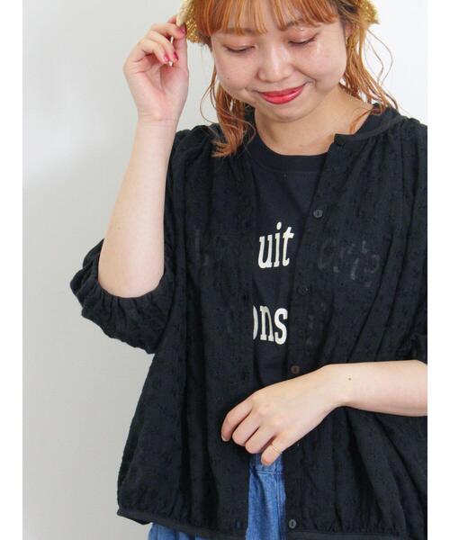 Samansa Mos2(サマンサ モスモス)の「シアー刺繍ブラウス(シャツ/ブラウス・レディース・オフホワイト/ブラック/モカ・F)」の8枚目の写真