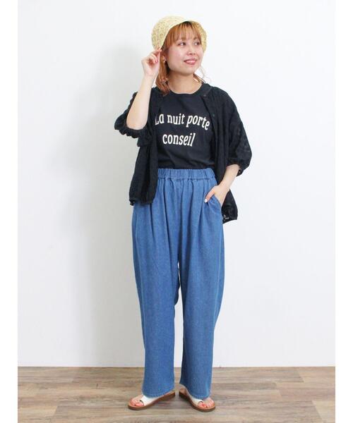 Samansa Mos2(サマンサ モスモス)の「シアー刺繍ブラウス(シャツ/ブラウス・レディース・オフホワイト/ブラック/モカ・F)」の6枚目の写真