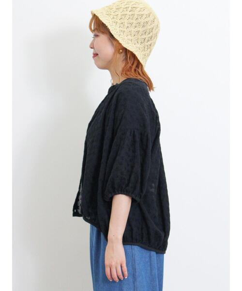 Samansa Mos2(サマンサ モスモス)の「シアー刺繍ブラウス(シャツ/ブラウス・レディース・オフホワイト/ブラック/モカ・F)」の4枚目の写真