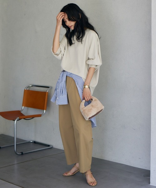 BARNYARDSTORM（バンヤードストーム）の「BARNYARDSTORM / コクーンシルエットイージーパンツ【撥水】（その他パンツ・レディース・ベージュ/ブラック・S/M/L）」の4枚目の写真