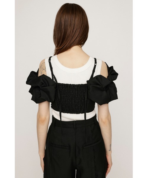 SLY（スライ）の「BALLON SLEEVE CAMI BUSTIER バルーン スリーブ キャミ ビスチェ（キャミソール・レディース・グレー/ブラック/マルチ・FREE）」の8枚目の写真