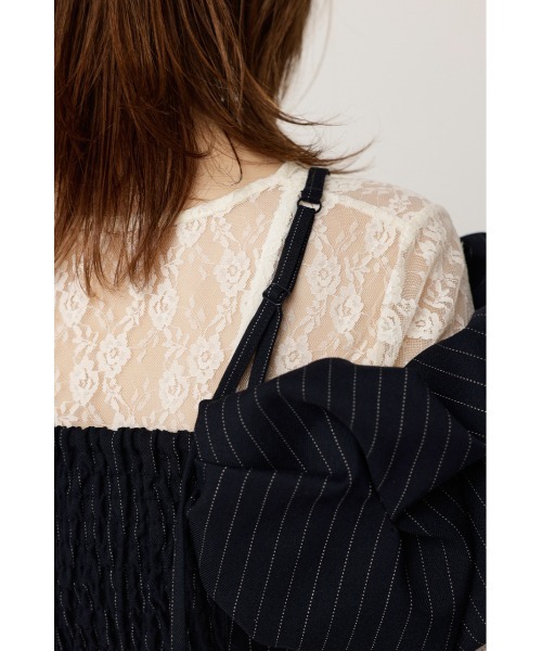 SLY（スライ）の「BALLON SLEEVE CAMI BUSTIER バルーン スリーブ キャミ ビスチェ（キャミソール・レディース・グレー/ブラック/マルチ・FREE）」の9枚目の写真