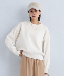 green label relaxing | W/AC パフニット クルーネック プルオーバー -ウォッシャブル-(ニット/セーター)