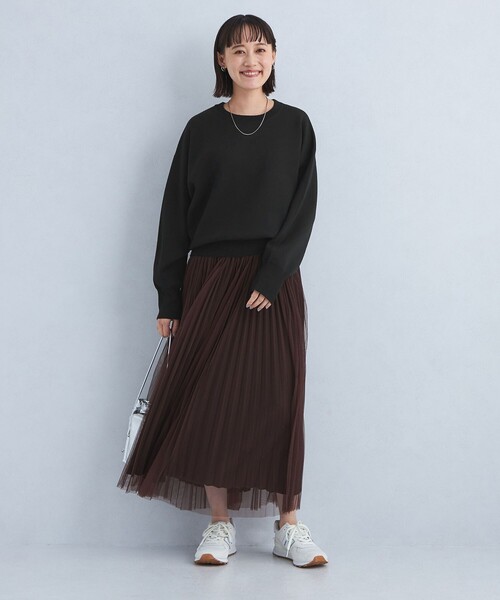 green label relaxing（グリーンレーベルリラクシング）の「W/AC パフニット クルーネック プルオーバー -ウォッシャブル-（ニット/セーター・レディース・ブラック/ライトピンク/オフホワイト/ダークグレー/コバルトブルー・FREE）」の11枚目の写真