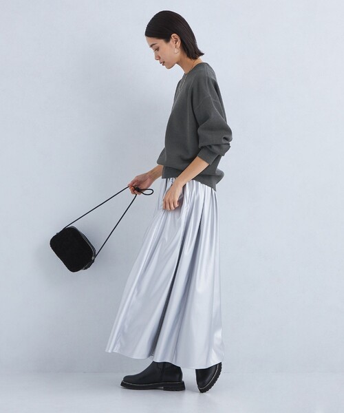 green label relaxing（グリーンレーベルリラクシング）の「W/AC パフニット クルーネック プルオーバー -ウォッシャブル-（ニット/セーター・レディース・ブラック/ライトピンク/オフホワイト/ダークグレー/コバルトブルー・FREE）」の13枚目の写真