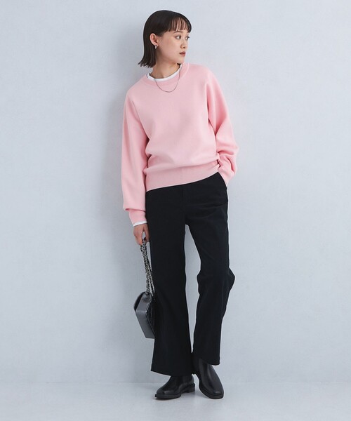 green label relaxing（グリーンレーベルリラクシング）の「W/AC パフニット クルーネック プルオーバー -ウォッシャブル-（ニット/セーター・レディース・ブラック/ライトピンク/オフホワイト/ダークグレー/コバルトブルー・FREE）」の16枚目の写真