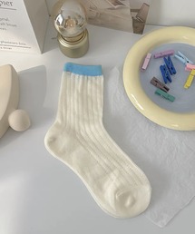 カラフルラインミディ丈ソックス