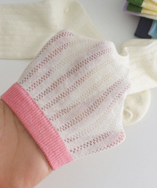 IRADOWL（アイラドール）の「カラフルラインミディ丈ソックス（ソックス/靴下・レディース・ネイビー/パープル/ブルー/ピンク/イエロー/グリーン・FREE）」の9枚目の写真