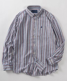 ハーフジップ」に該当するシャツ/ブラウス（ストライプ柄
