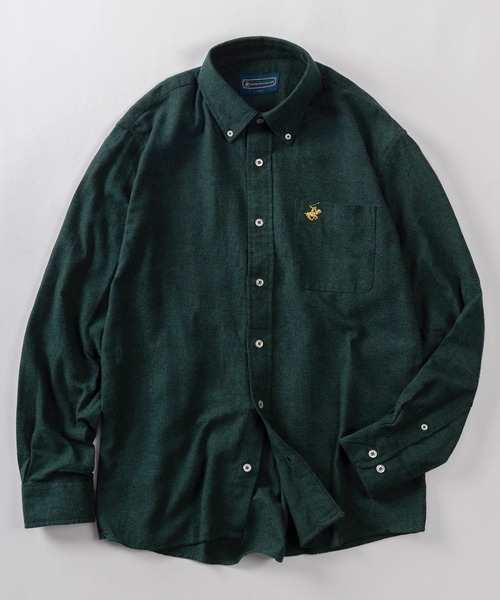 BEVERLY HILLS POLO CLUB（ビバリーヒルズポロクラブ）の「【71】【BEVERLY HILLS POLO CLUB/ビバリーヒルズポロクラブ】ワンポイント刺繍 ボタンダウン フランネルシャツ/無地/ストライプ（シャツ/ブラウス・レディース・ライトグリーン/ブルーグレー/ホワイト系その他/グレー系その他/ブラック×ブルー/ワイン/バーガンディー/ダークグリーン/ネイビー/ブラック/ライトグレー/ライトブルー/グリーン系/ネイビー系1/ホワイト系/ホワイト系1/グレー/ネイビー系/ワイン系/グリーン系1・M/L/XL）」の12枚目の写真