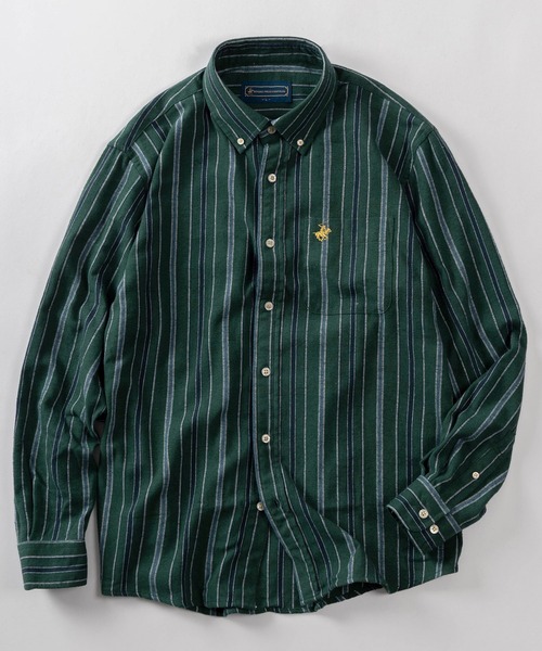 BEVERLY HILLS POLO CLUB（ビバリーヒルズポロクラブ）の「【71】【BEVERLY HILLS POLO CLUB/ビバリーヒルズポロクラブ】ワンポイント刺繍 ボタンダウン フランネルシャツ/無地/ストライプ（シャツ/ブラウス・レディース・ライトグリーン/ブルーグレー/ホワイト系その他/グレー系その他/ブラック×ブルー/ワイン/バーガンディー/ダークグリーン/ネイビー/ブラック/ライトグレー/ライトブルー/グリーン系/ネイビー系1/ホワイト系/ホワイト系1/グレー/ネイビー系/ワイン系/グリーン系1・M/L/XL）」の13枚目の写真