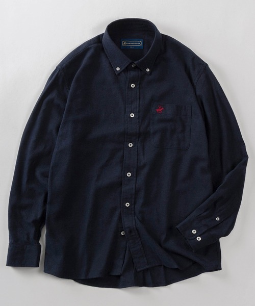 BEVERLY HILLS POLO CLUB（ビバリーヒルズポロクラブ）の「【71】【BEVERLY HILLS POLO CLUB/ビバリーヒルズポロクラブ】ワンポイント刺繍 ボタンダウン フランネルシャツ/無地/ストライプ（シャツ/ブラウス・レディース・ライトグリーン/ブルーグレー/ホワイト系その他/グレー系その他/ブラック×ブルー/ワイン/バーガンディー/ダークグリーン/ネイビー/ブラック/ライトグレー/ライトブルー/グリーン系/ネイビー系1/ホワイト系/ホワイト系1/グレー/ネイビー系/ワイン系/グリーン系1・M/L/XL）」の16枚目の写真