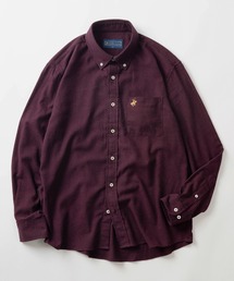 【71】【BEVERLY HILLS POLO CLUB/ビバリーヒルズポロクラブ】ワンポイント刺繍 ボタンダウン フランネルシャツ/無地/ストライプ