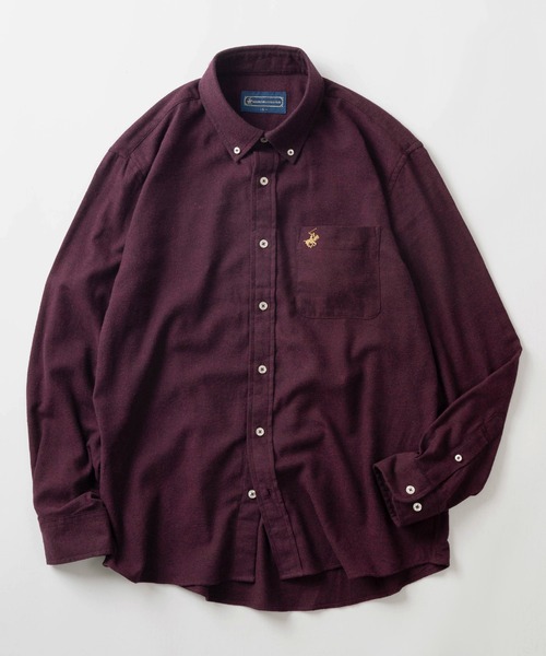 BEVERLY HILLS POLO CLUB（ビバリーヒルズポロクラブ）の「【71】【BEVERLY HILLS POLO CLUB/ビバリーヒルズポロクラブ】ワンポイント刺繍 ボタンダウン フランネルシャツ/無地/ストライプ（シャツ/ブラウス・レディース・ライトグリーン/ブルーグレー/ホワイト系その他/グレー系その他/ブラック×ブルー/ワイン/バーガンディー/ダークグリーン/ネイビー/ブラック/ライトグレー/ライトブルー/グリーン系/ネイビー系1/ホワイト系/ホワイト系1/グレー/ネイビー系/ワイン系/グリーン系1・M/L/XL）」の19枚目の写真