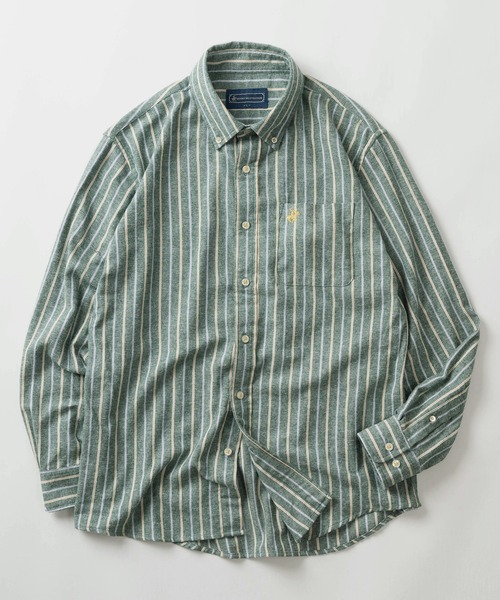 BEVERLY HILLS POLO CLUB（ビバリーヒルズポロクラブ）の「【71】【BEVERLY HILLS POLO CLUB/ビバリーヒルズポロクラブ】ワンポイント刺繍 ボタンダウン フランネルシャツ/無地/ストライプ（シャツ/ブラウス・レディース・ライトグリーン/ブルーグレー/ホワイト系その他/グレー系その他/ブラック×ブルー/ワイン/バーガンディー/ダークグリーン/ネイビー/ブラック/ライトグレー/ライトブルー/グリーン系/ネイビー系1/ホワイト系/ホワイト系1/グレー/ネイビー系/ワイン系/グリーン系1・M/L/XL）」の11枚目の写真