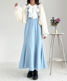 【apres jour mimi】フリンジデニムキャミワンピース【ZOZOTOWN限定アイテム】