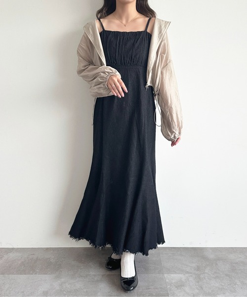 apres jour（アプレジュール）の「【apres jour mimi】フリンジデニムキャミワンピース【ZOZOTOWN限定アイテム】（ワンピース・レディース・インディゴブルー/ライトブルー/ブラック・X-LARGE/フリー）」の8枚目の写真
